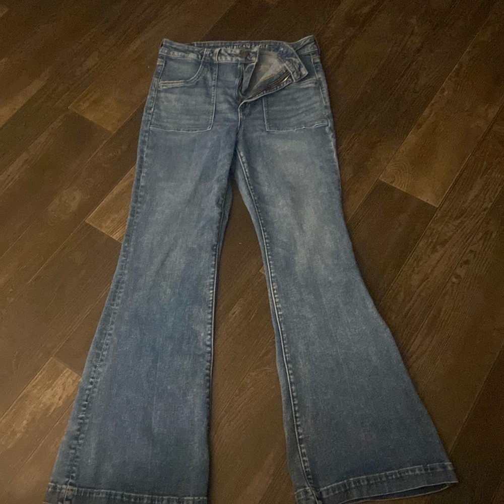 American eagle super high waisted flair , don’t think I ever wore them out.